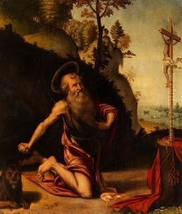 San Girolamo Penitente  (der Heilige Hieronymus Als Busser) by Andrea Previtali
