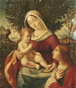 The Madonna And Child With A Female Saint The Madonna And Child With A Female Saint