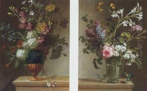 Still Life Of Stocks, Hyacinths, Chrysanthemums And Other Flowers In A Parcel-gilt Ormolu Vase by Jean Jacques Prevost the Elder