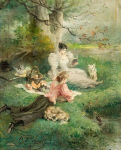 Picknick Im Park by Alexandre Celeste Gabriel Prevost