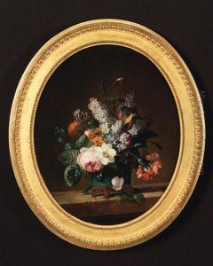 Fleurs Dans Un Vase En Porcelaine De Chine Bleu Monte