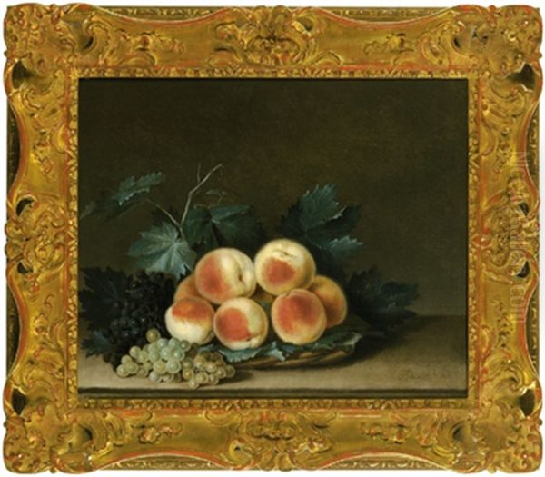 Stillleben Mit Pfirsichen, Apfeln Und Weintrauben (+ Another Similar; 2 Works) - view 1