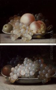 Still Lifes Of Grapes And Other Fruit In A Bowl by Jean Louis Prevost