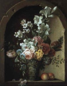 Corbeille De Fleurs Dans Une Niche