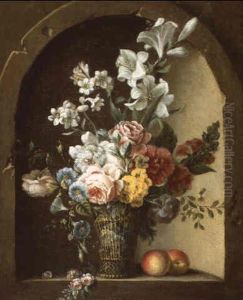 Corbeille De Fleurs Dans Une Niche