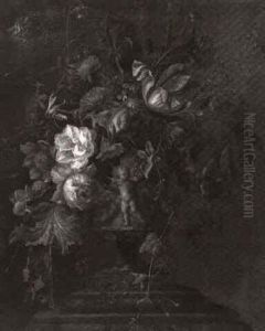 Vase De Fleurs Pose Sur Une Balustrade Vase De Fleurs Pose Sur Une Balustrade