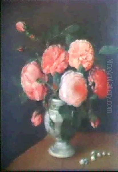Blumenstueck Mit Rosa Rosen Und Maigloeckchen - view 1