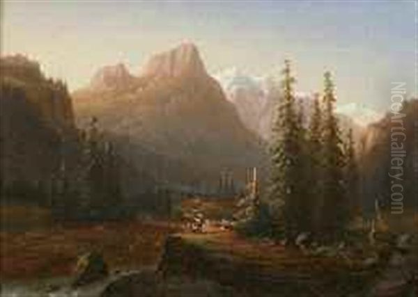 Paysage Anime Dans Les Alpes Suisses - view 1
