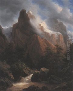 Berglandschaft by Nicolas Louis Andre Prevost