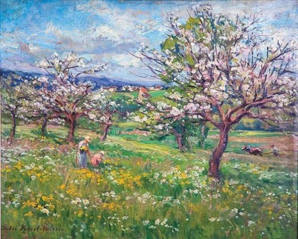 Cueillette Dans Le Verger Au Printemps - view 1