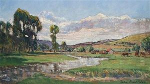Landscape With River And Cattle Landscape With River And Cattle
