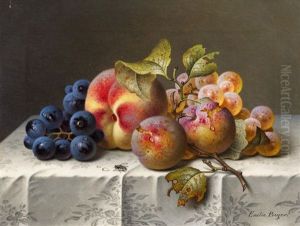 Stillleben Mit Trauben Und Pfirsichen by Emilie Preyer
