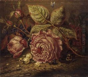 Roses, A Pansy, And Snowberries by Emilie Preyer