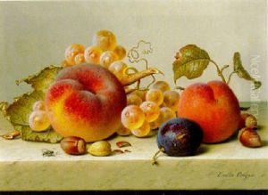 Stilleven Met Vruchten Op Een Plint