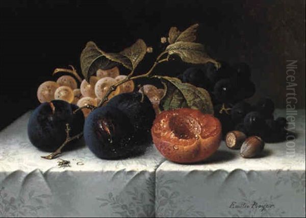 Still Life With Plums, Grapes And Apricot - view 1