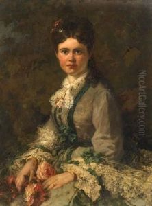 Portrat Einer Vornehmen Jungen Dame by Ernest Julius Preyer