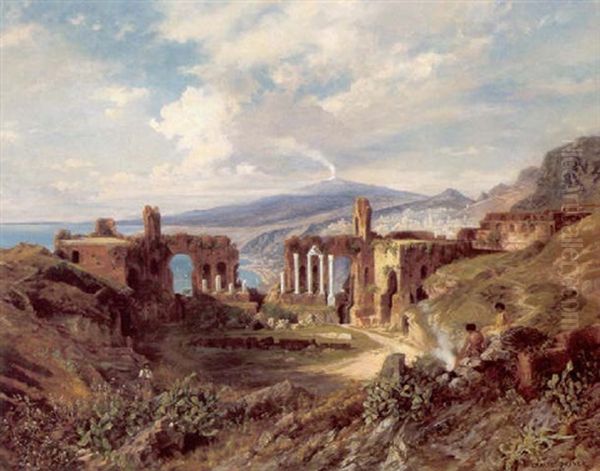 Blick Auf Das Antike Amphitheater In Taormina - view 1