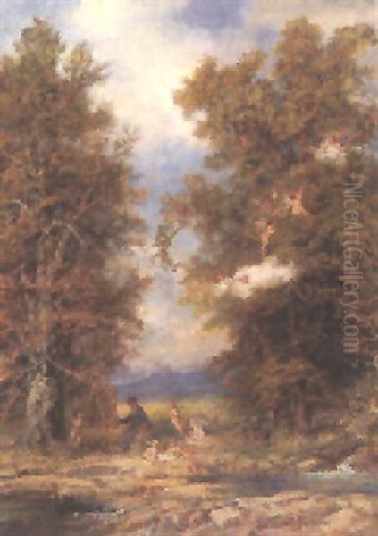 Putti Umschwarmen Einen Malenden Kunstler - view 1