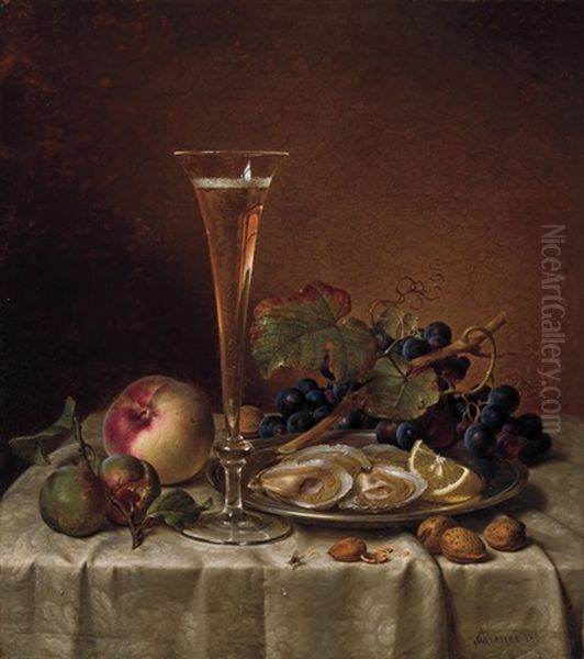 Still Life With Champagne, Oysters And Fly - view 1