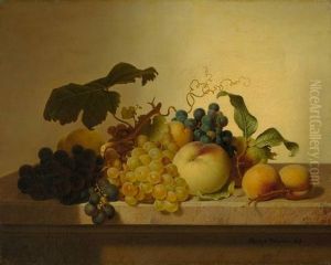 Fruchtestilleben Auf Marmortisch by Johann Wilhelm Preyer