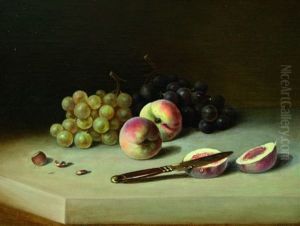 Stillleben Mit Weintrauben, Pfirsichen Und Haselnuss