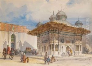 La Fontaine D'ahmed Iii A Constantinople by Amadeo Preziosi