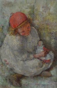 Portrait Of Young Girl With Her Doll Portrait Of Young Girl With Her Doll