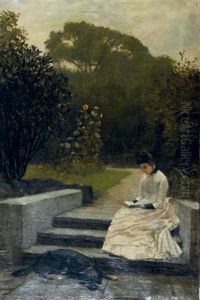 Reading In The Garden by Julius Mendes Price