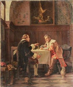 Historische Darstellung Zweier Herren In Einem Zimmer