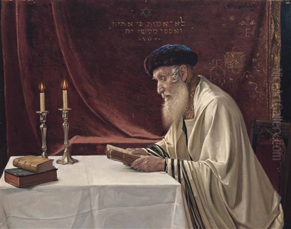 A Rabbi Reading - view 1