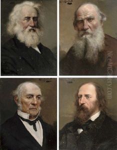 Portrait Of Henry Wadsworth Longfellow (+ 3 Others; 4 Works, Various Sizes) by Alois Heinrich Priechenfried