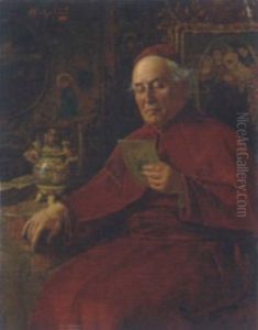 Lesender Kardinal by Alois Heinrich Priechenfried