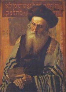 Rabbi In Synagoge by Alois Heinrich Priechenfried