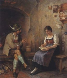 Unterhaltung In Der Bauernkuche by Alois Heinrich Priechenfried