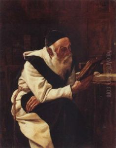 A Rabbi In His Study by Alois Heinrich Priechenfried