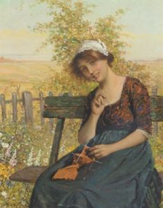 A Young Beauty Seated In A Garden A Young Beauty Seated In A Garden