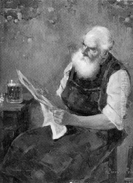 Zeitunglesender Meister In Der Wirtsstube - view 1