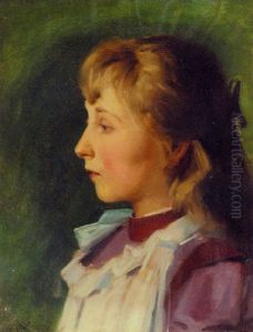 Portrait Of Bessie Priest, Aged Nine Years by Alfred Priest