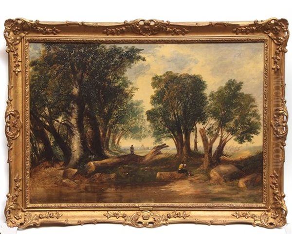 Woodcutters By A Fallen Tree - view 1
