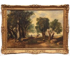 Woodcutters By A Fallen Tree
