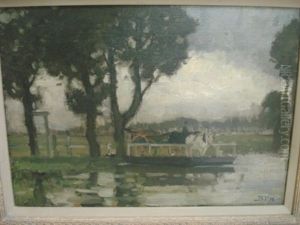 The River Ferry by Bertram Walter Priestman