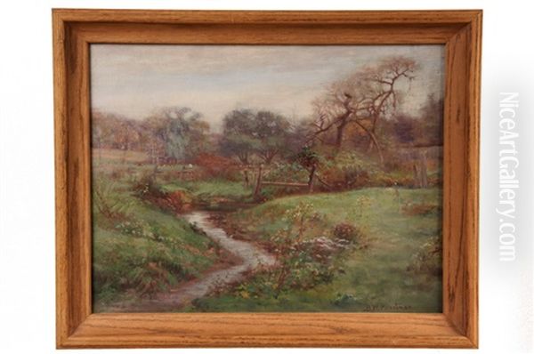 Summer Stream With Cow Pasture - view 1