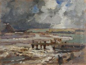 On The Calder, North Wales by Bertram Walter Priestman