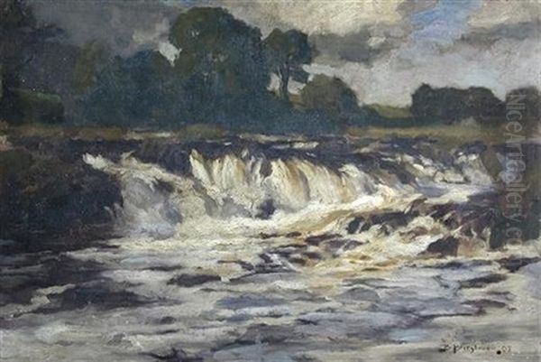 Waterfall Under A Stormy Sky - view 1