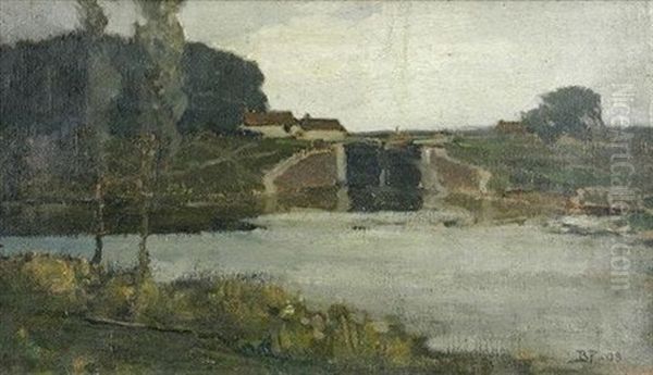 Lock Gates At Camsix At Dusk - view 1