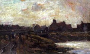 A Village At Dusk A Village At Dusk