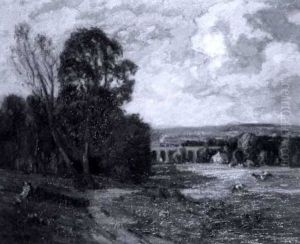 Near Baildon, A Train Crossing A Viaduct