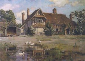 A Suffolk Manor House by Bertram Walter Priestman