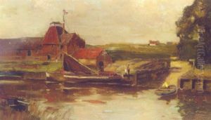 On A Norfolk River by Bertram Walter Priestman