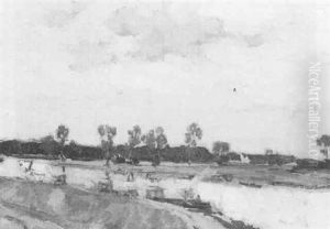 River Scene With A Barge River Scene With A Barge